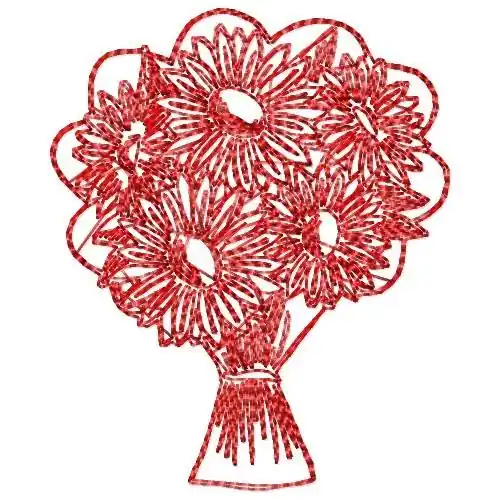 Redwork Sunflowers Embroidery Design Limited Offer