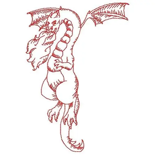 Best Choice Redwork Dragon Embroidery Design