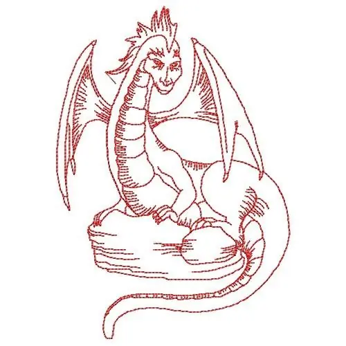 Price Drop Redwork Dragon Embroidery Design