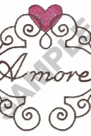 AMORE Embroidery Design Next Day Delivery