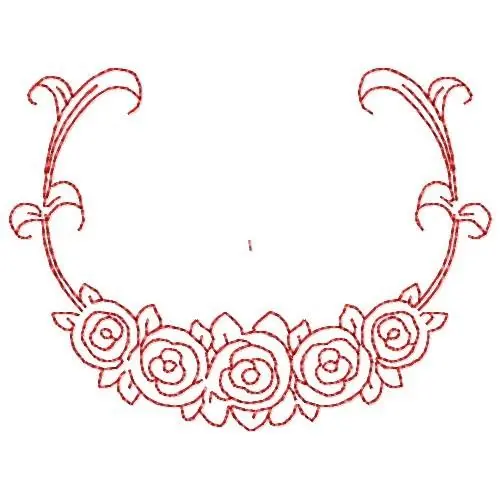 Bulk Order Redwork Roses Embroidery Design