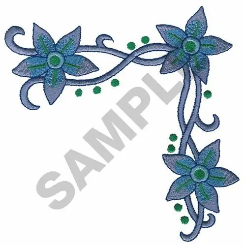 Budget Floral Corner Embroidery Design