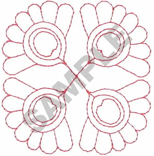 Place Order Redwork Floral Quilt Embroidery Design