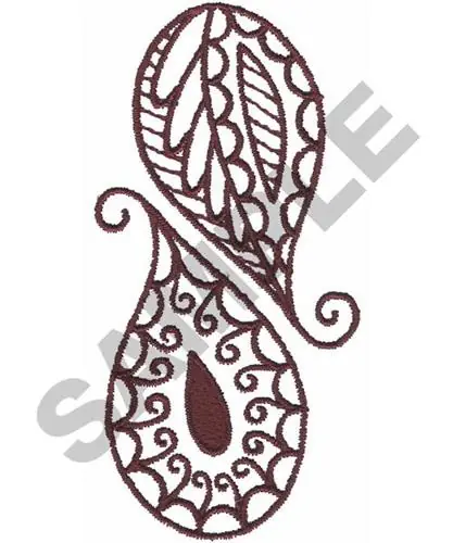 Express Delivery Redwork Paisley Embroidery Design