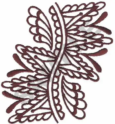 Redwork Leaf Border Embroidery Design Professional Grade