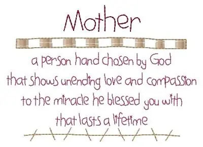 Mother Chosen By God Embroidery Design Fresh Stock