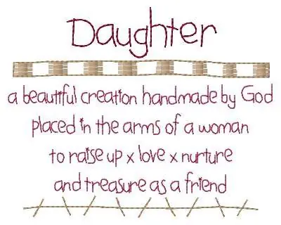 Daughter Made By God Embroidery Design New Release