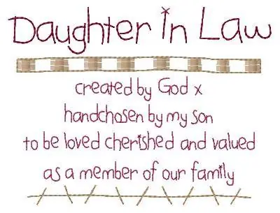 Exclusive Offer Daughter In Law Embroidery Design