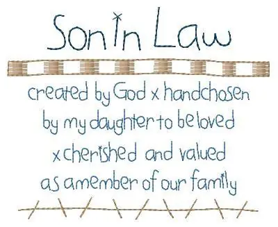 Son In Law Embroidery Design High Quality