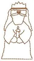 Nativity Shepherd Outline Embroidery Design Original
