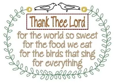 Thank Thee Lord Embroidery Design Professional Grade