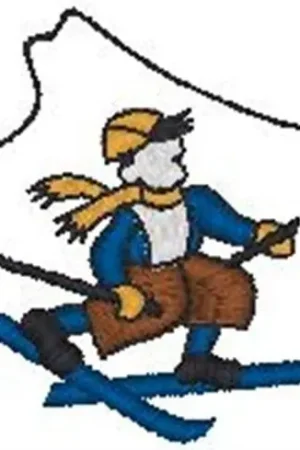 Boy Skiing Embroidery Design Warranty Included