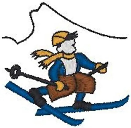 Boy Skiing Embroidery Design Warranty Included