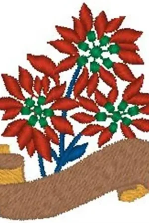 Poinsettia Scroll Embroidery Design Viral
