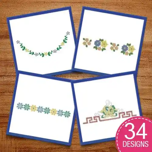 Special Discount Decorative Borders & Flowers Embroidery design pack by Heavenly Designs, Embroidery Packs on EmbroideryDesigns.com