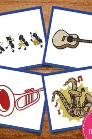 Make A Little Music Embroidery design pack by Heavenly Designs, Embroidery Packs on EmbroideryDesigns.com Factory Price