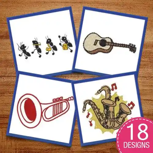Make A Little Music Embroidery design pack by Heavenly Designs, Embroidery Packs on EmbroideryDesigns.com Factory Price