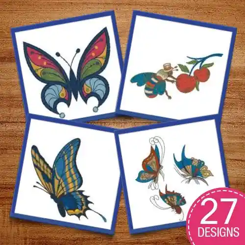 Authentic Butterflies & Bugs Embroidery design pack by Heavenly Designs, Embroidery Packs on EmbroideryDesigns.com