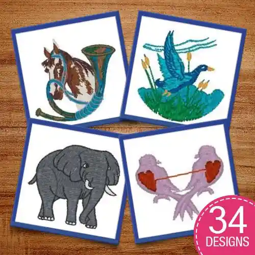 Two By Two Embroidery design pack by Heavenly Designs, Embroidery Packs on EmbroideryDesigns.com Fresh Stock