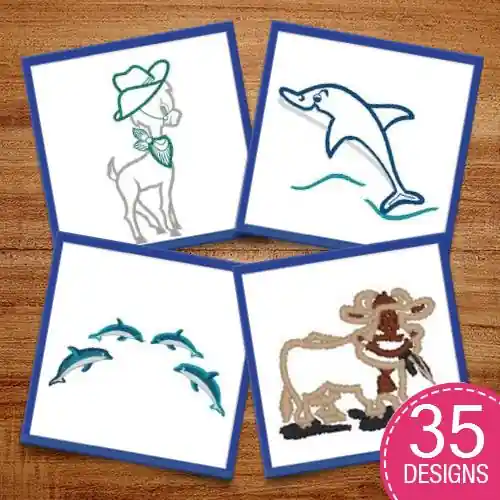Trending Wild About Animals Embroidery design pack by Heavenly Designs, Embroidery Packs on EmbroideryDesigns.com