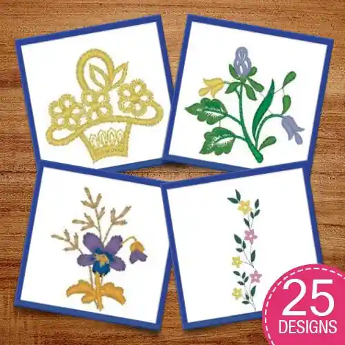 Assorted Flowers Embroidery design pack by Heavenly Designs, Embroidery Packs on EmbroideryDesigns.com Latest