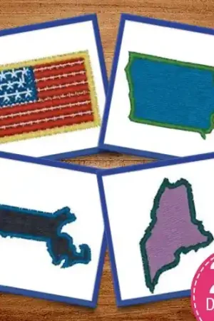 No Minimum Order U.S. of A Embroidery design pack by Heavenly Designs, Embroidery Packs on EmbroideryDesigns.com