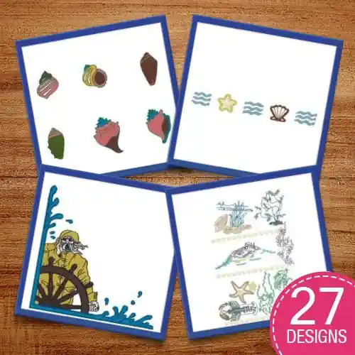 Ocean Dwellers Embroidery design pack by Heavenly Designs, Embroidery Packs on EmbroideryDesigns.com Modern