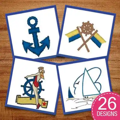 Certified Sailing Boats Embroidery design pack by Heavenly Designs, Embroidery Packs on EmbroideryDesigns.com