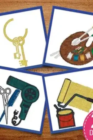 Tools & Occupational Equipment Embroidery design pack by Heavenly Designs, Embroidery Packs on EmbroideryDesigns.com Brand New