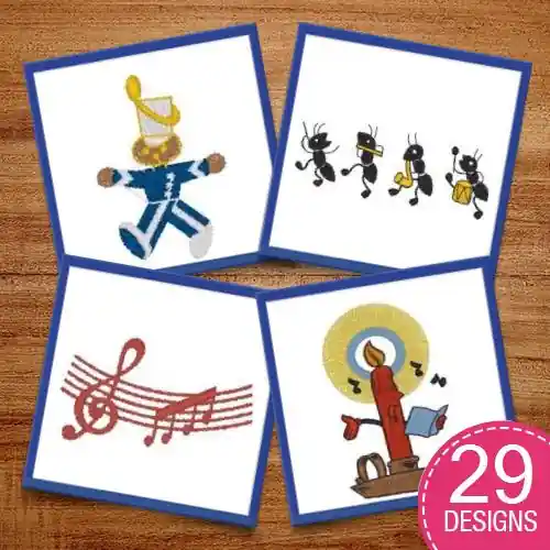 Authentic Make Some Music Embroidery design pack by Heavenly Designs, Embroidery Packs on EmbroideryDesigns.com