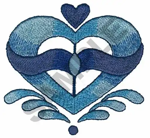 Authentic HEART EMBLEM Embroidery Design