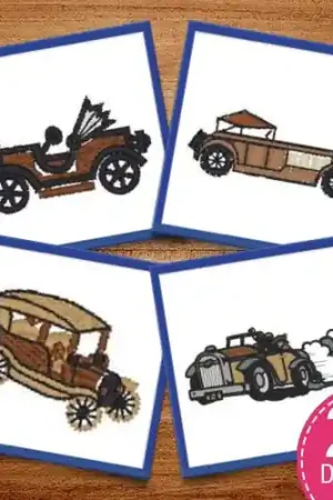 Popular Vintage Cars Embroidery design pack by Heavenly Designs, Embroidery Packs on EmbroideryDesigns.com