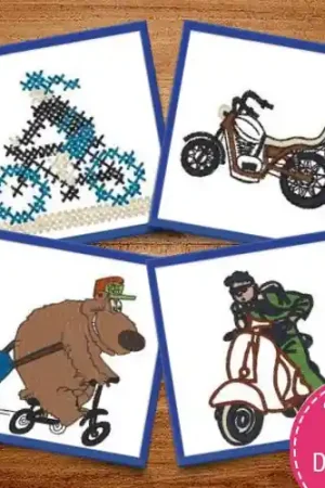 Trusted Brand Motorcycle Mania Embroidery design pack by Heavenly Designs, Embroidery Packs on EmbroideryDesigns.com