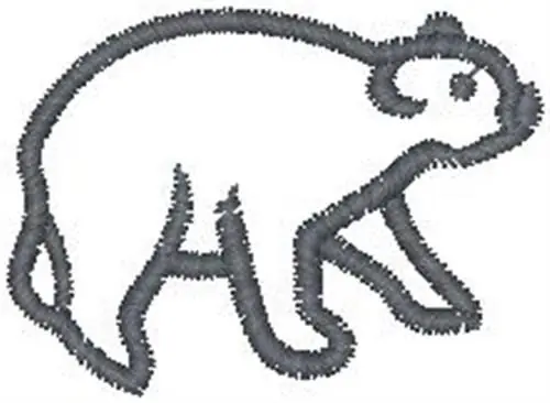 Bear Outline Embroidery Design Handmade