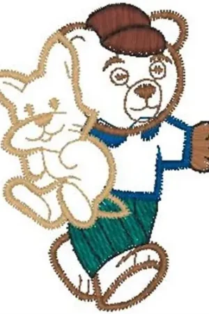 Teddy With Cat Embroidery Design Limited Time
