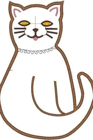 Seasonal Sale Outline Cat Embroidery Design