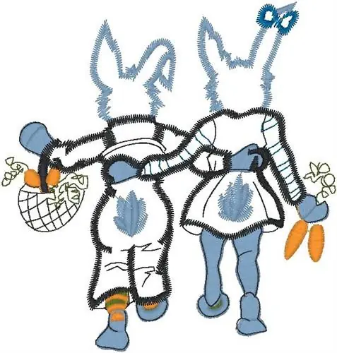 Free Shipping Strolling Rabbits Embroidery Design
