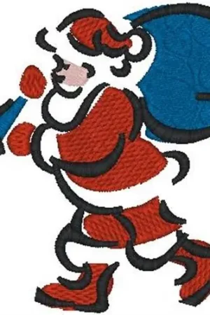 Santa Carrying Bag Embroidery Design Reduced Price