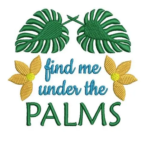 Crafted UNDER THE PALMS Embroidery Design