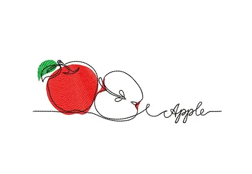 Apple Embroidery Design Brand New
