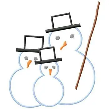 Hot Picks Snowman Family Embroidery Design