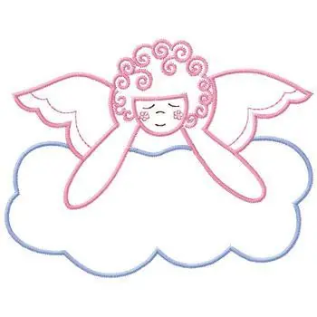 Angel On Cloud Embroidery Design Last Chance