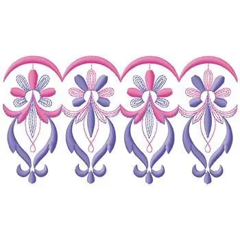 High Quality Floral Scroll Border Embroidery Design