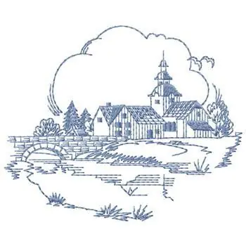 Exclusive Town Scene Embroidery Design