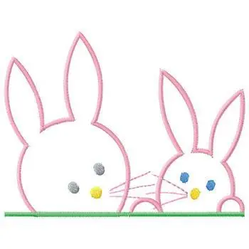 Bunnies Embroidery Design Factory Price