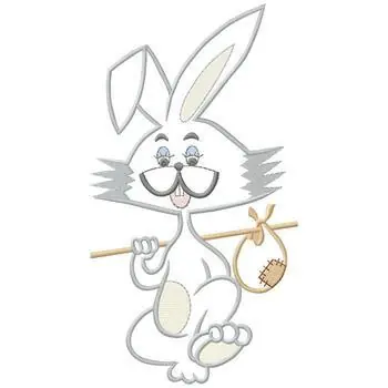 Rabbit With Knapsack Embroidery Design Direct From Manufacturer