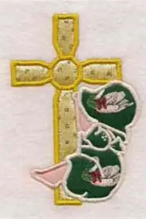 Weekend Sale Applique Sun Bonnet Cross Embroidery Design