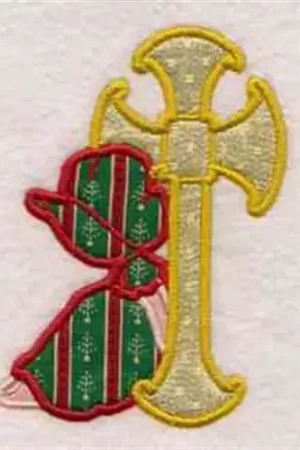 Applique Sun Bonnet Cross Embroidery Design Premium