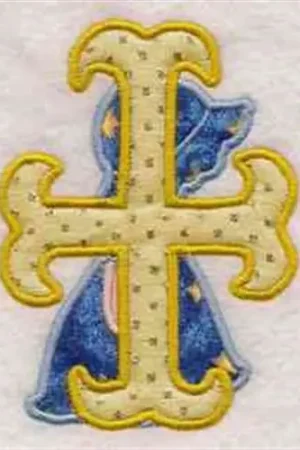 Trending Applique Sun Bonnet Cross Embroidery Design