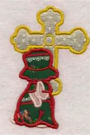 Must Have Applique Sun Bonnet Cross Embroidery Design
